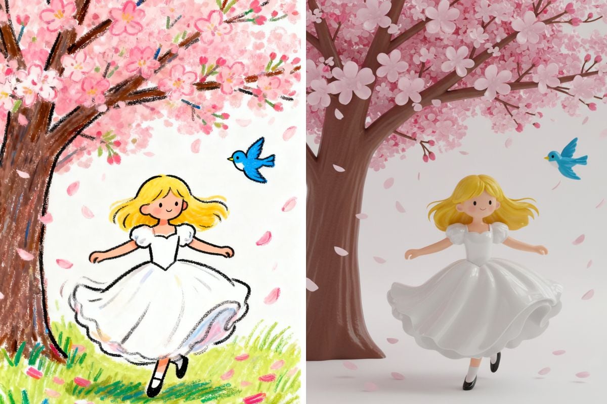 IA analisando uma imagem 2D para criar um modelo 3D.