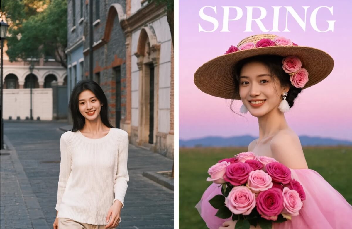 Références multiples utilisées pour garder un personnage cohérent sur plusieurs images