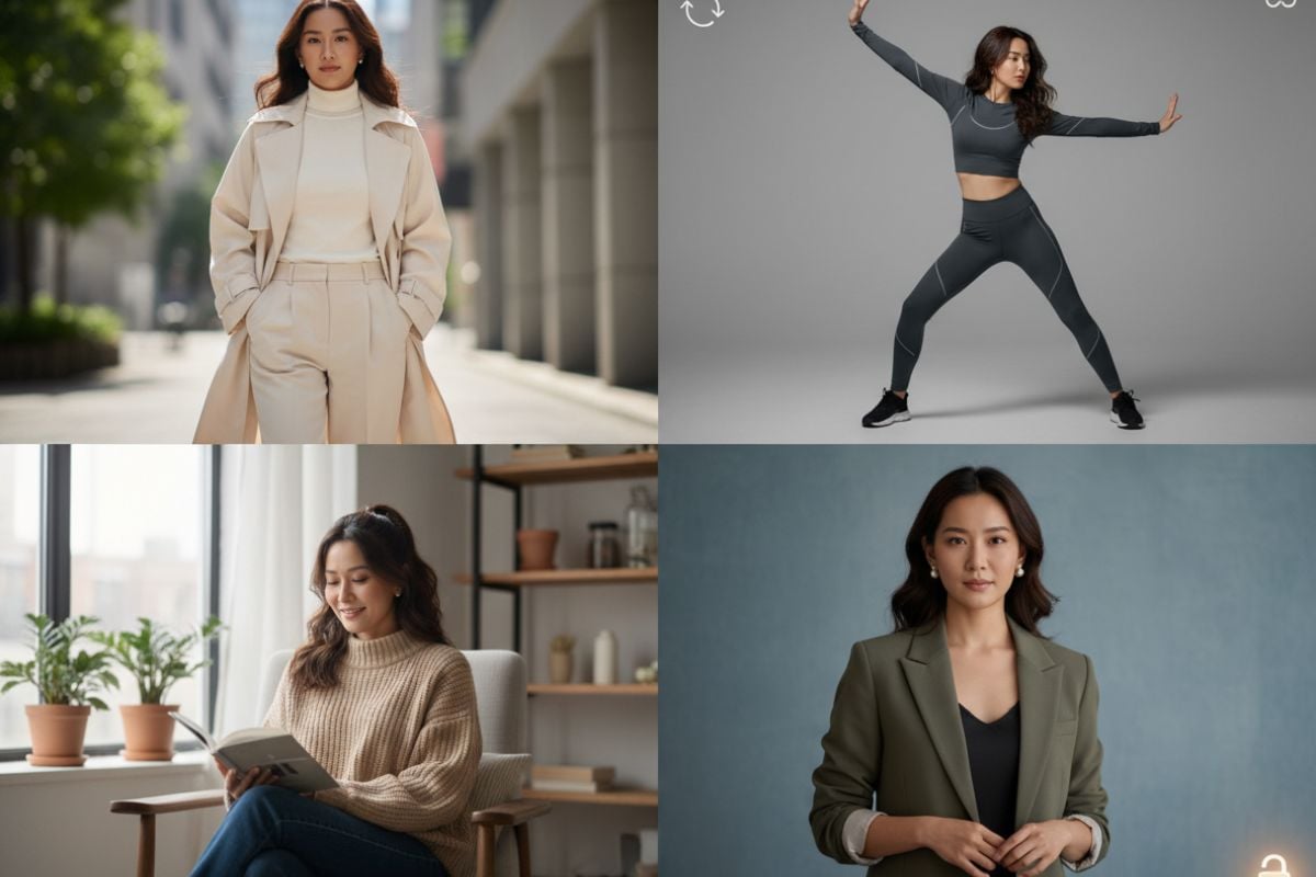 同一角色在不同姿勢與場景中保持穩定