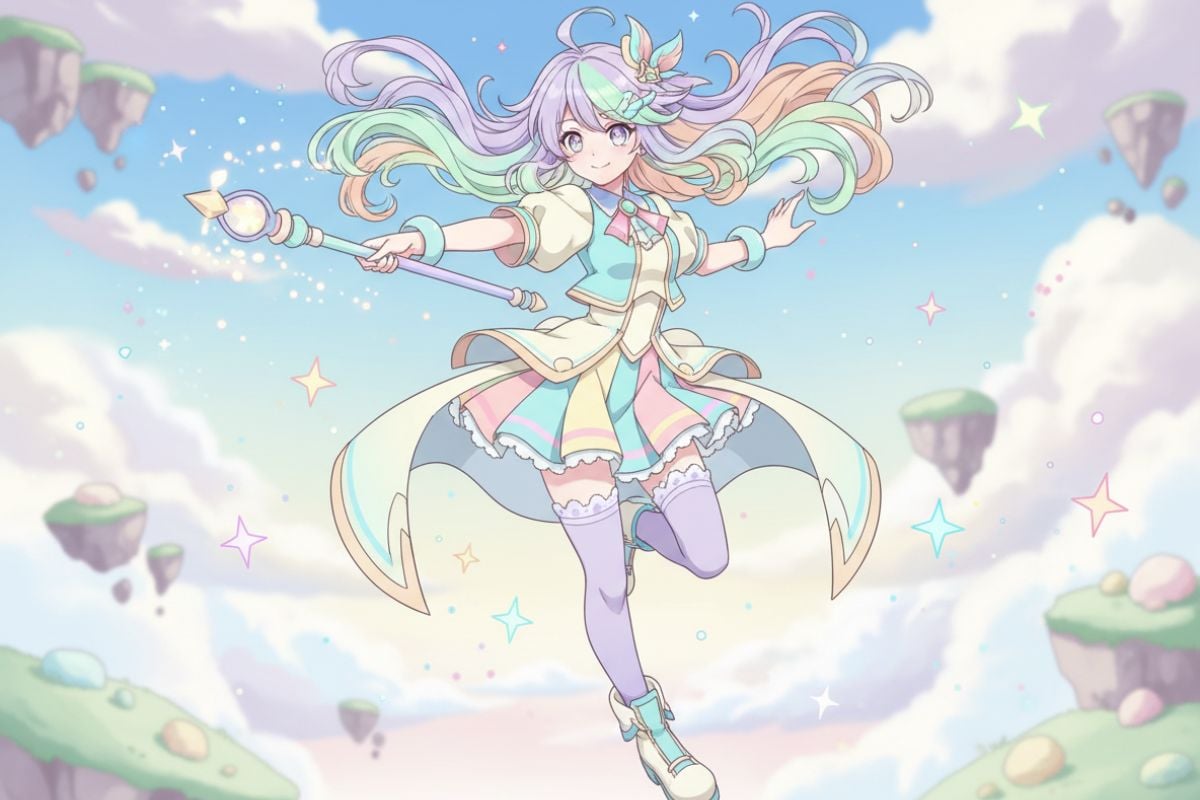 Anime style AI character generator illustration