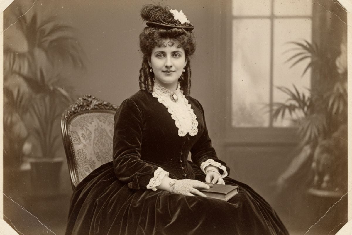 Retrato retrô com tons sépia criado por um gerador de fotos vintage