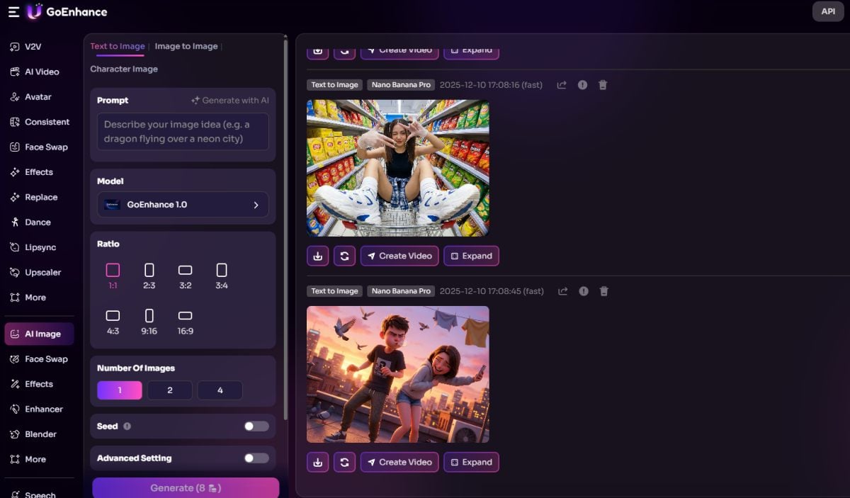 Gerador de imagem para vídeo do GoEnhance AI