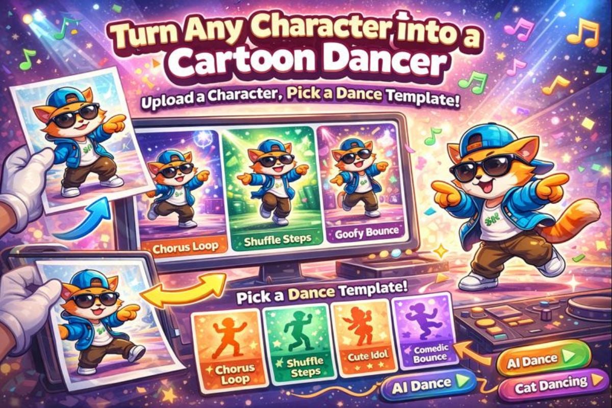 A set of animated dance variations created from one character image