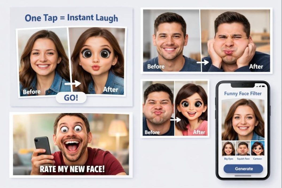 Funny face filter result image