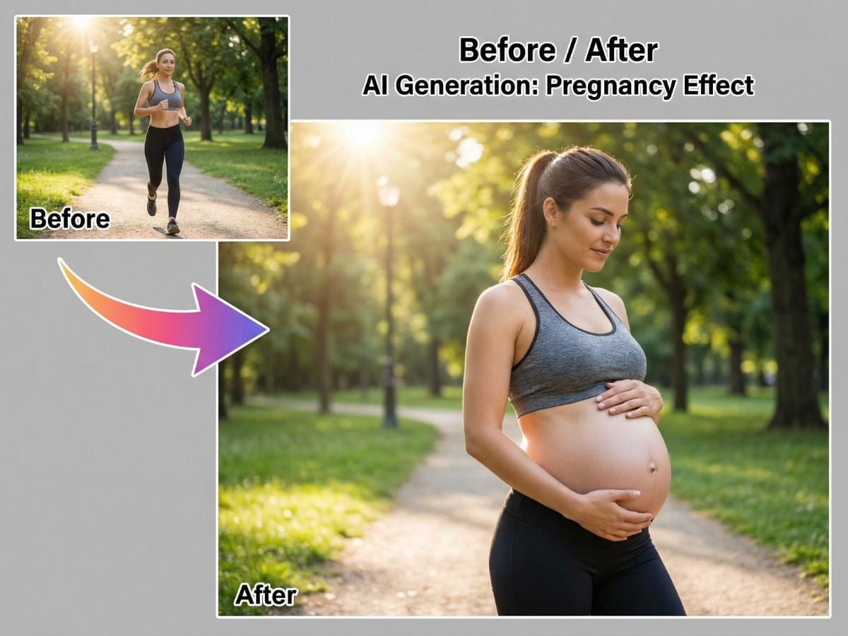 AI belly inflation generator from a single photo