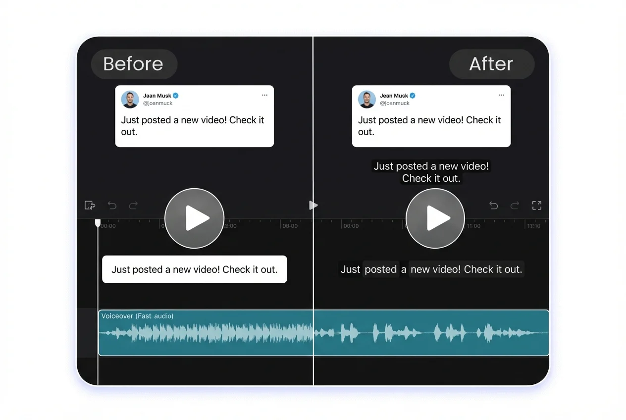 자동으로 음성과 템포 추가