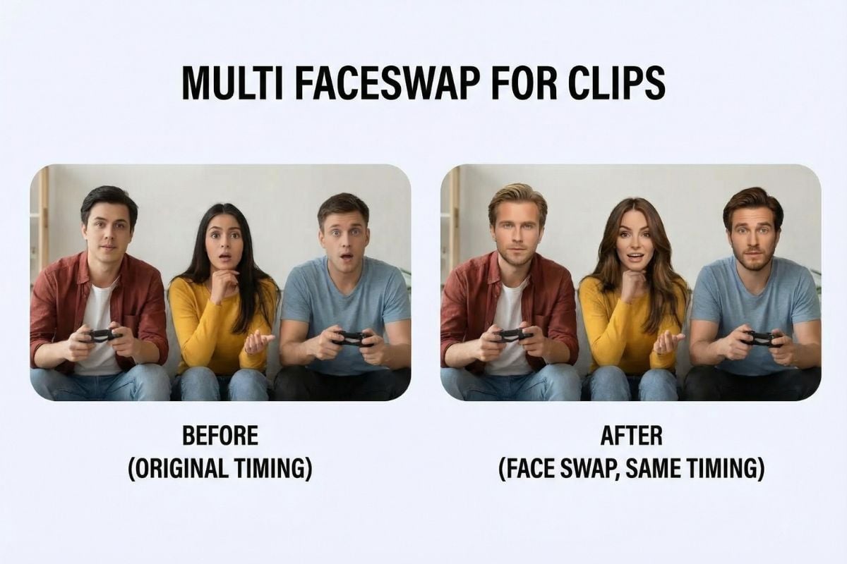 保留場景時序的多臉換臉影片
