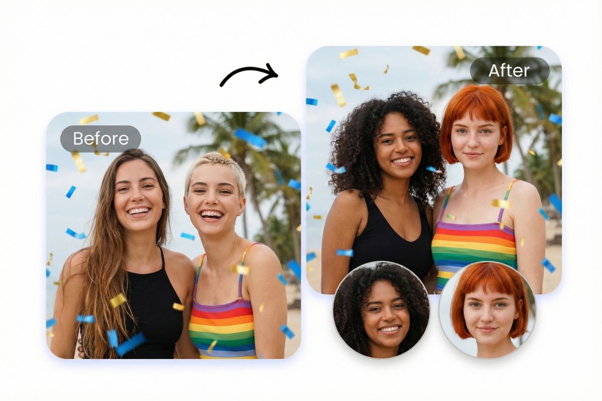 快速預覽：同時換多個臉（照片或影片）