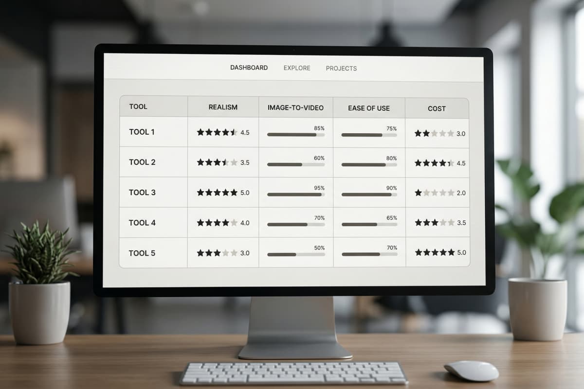 Comparação de ferramentas de vídeo AI