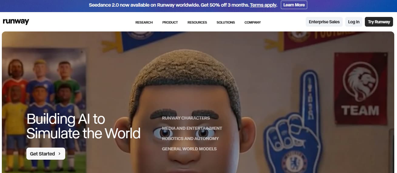 Runway Gen-4.5 AI 视频平台