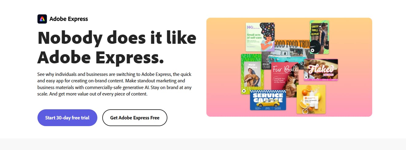 Fluxo de trabalho de conteúdo do Adobe Express