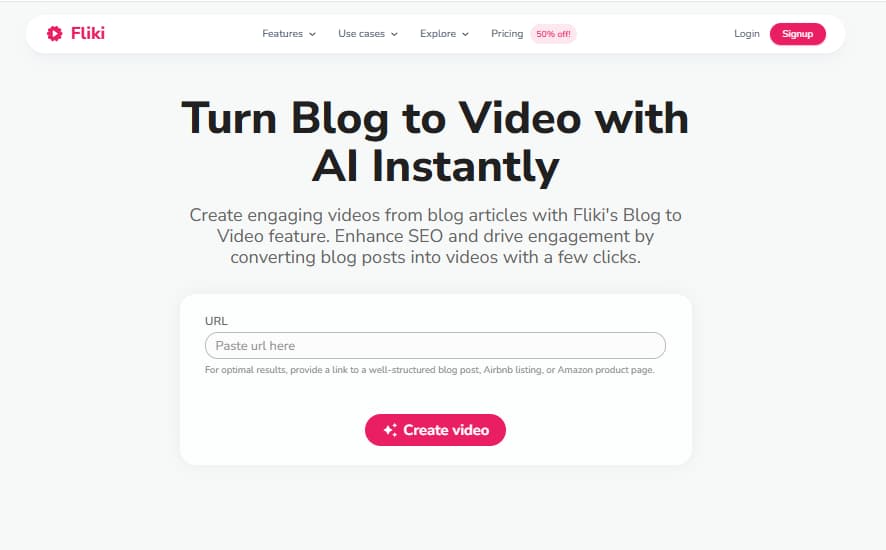 Fliki blog to video