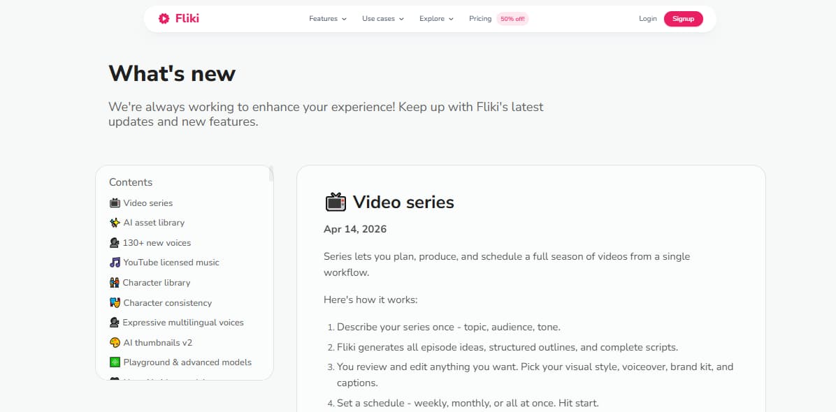 Fliki updates overview