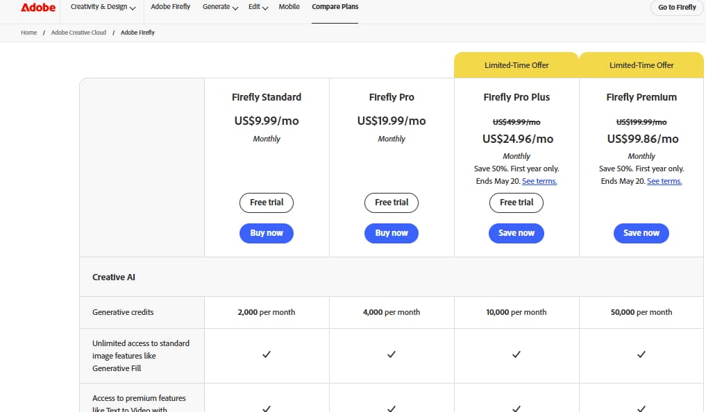 Adobe Firefly creative AI tools