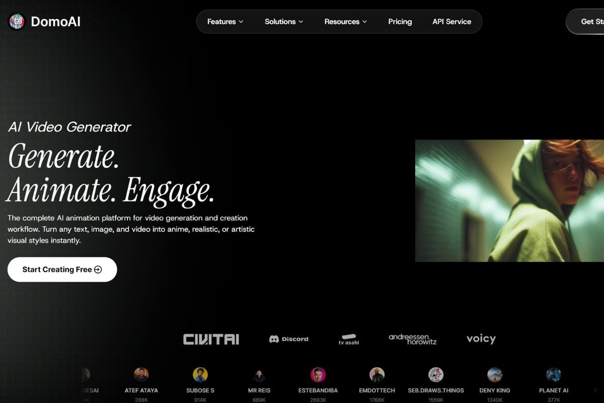 Domo AI image to video screenshot