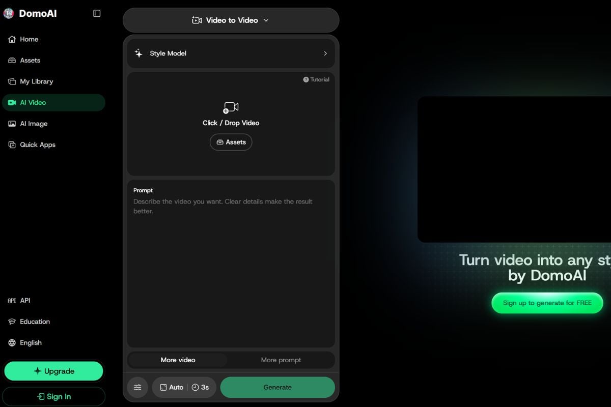 Domo AI video to anime screenshot