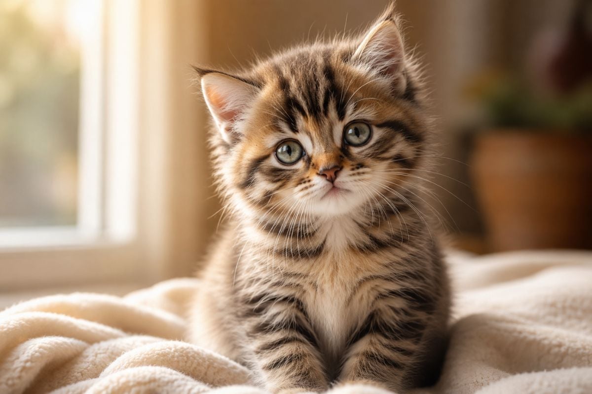 Cute kitten portrait generated by AI