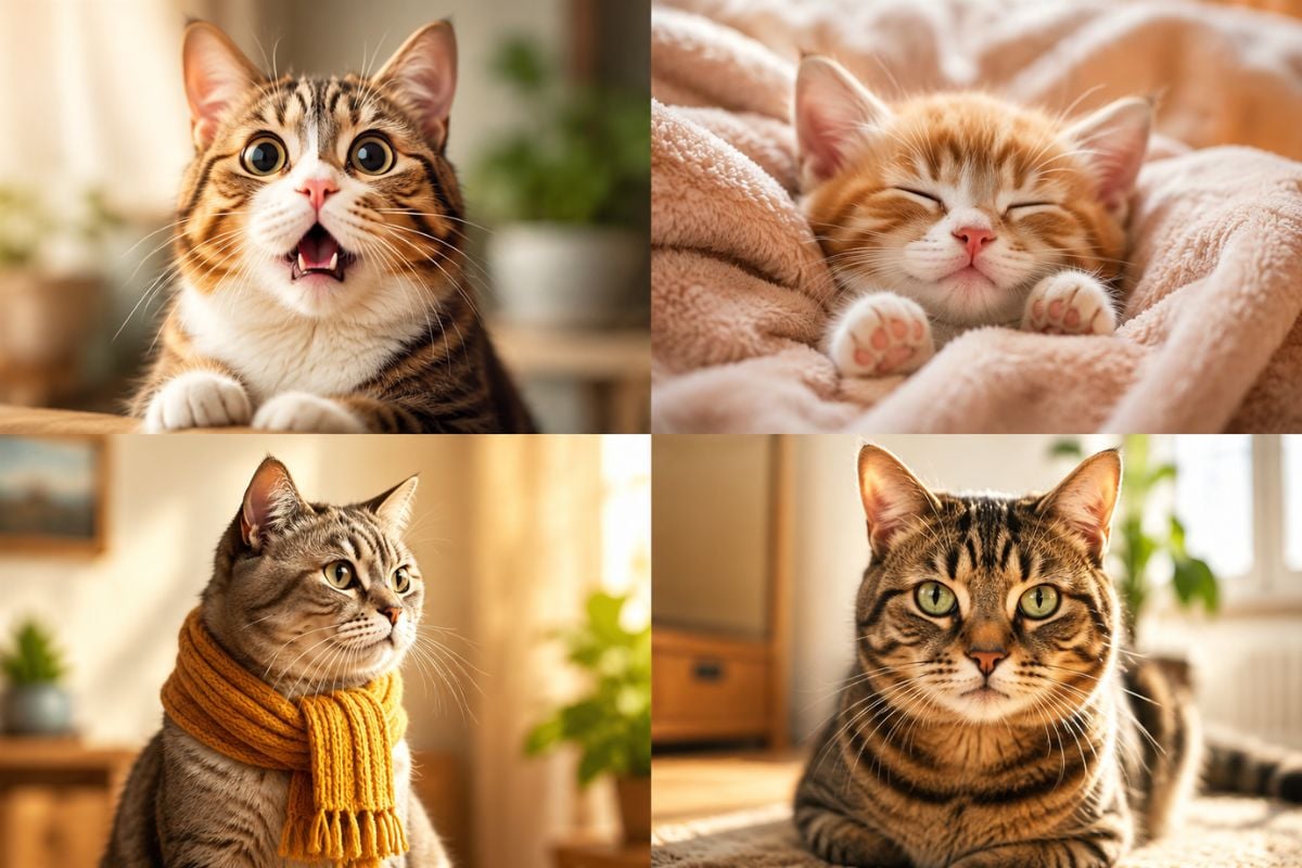Realistic AI cat photo generated from text prompt