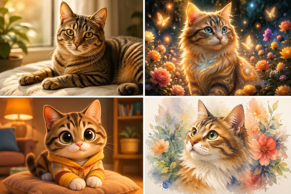Cute kitten portrait created with AI