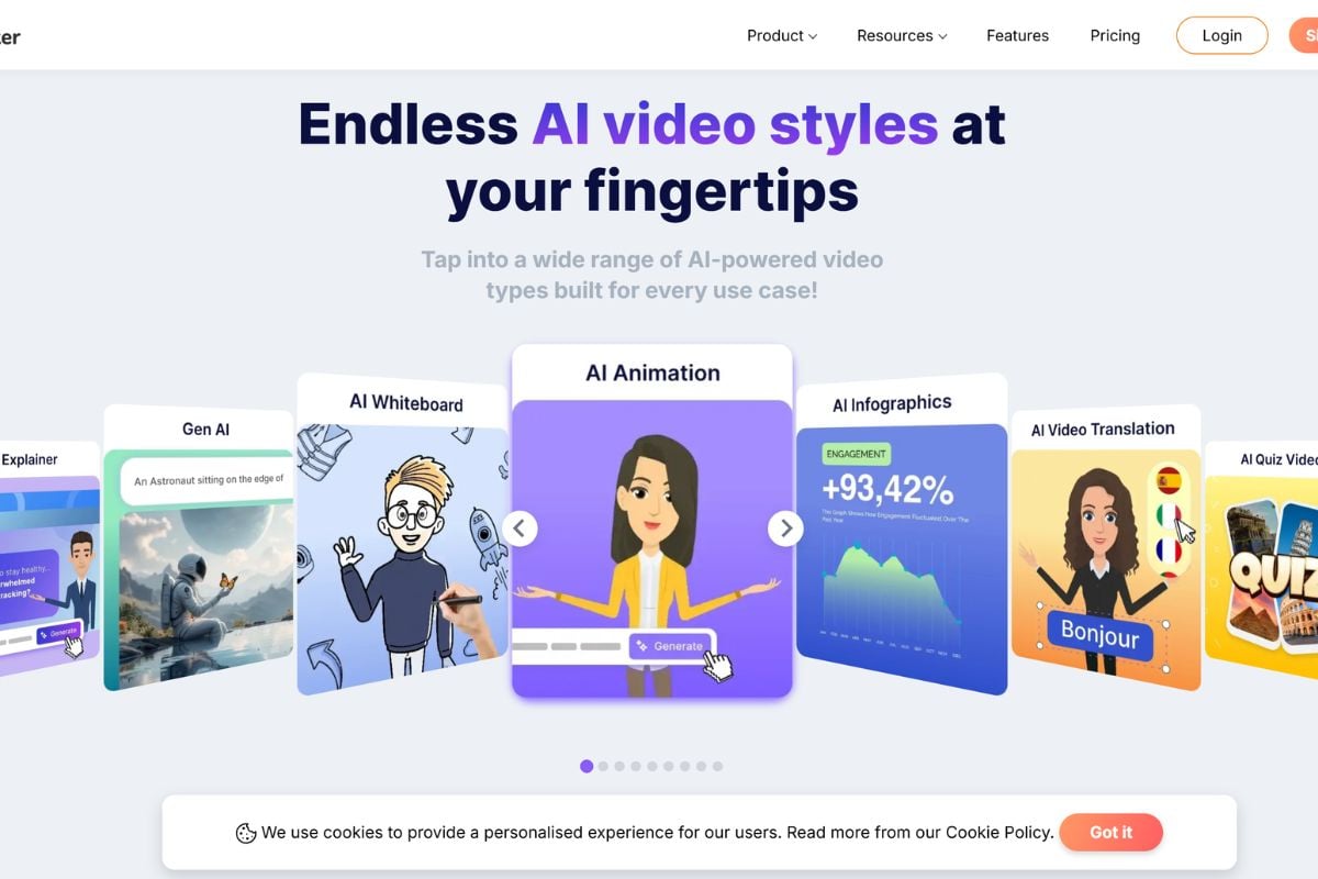 Animaker AI prompt to animated video draft for explainers and social videos