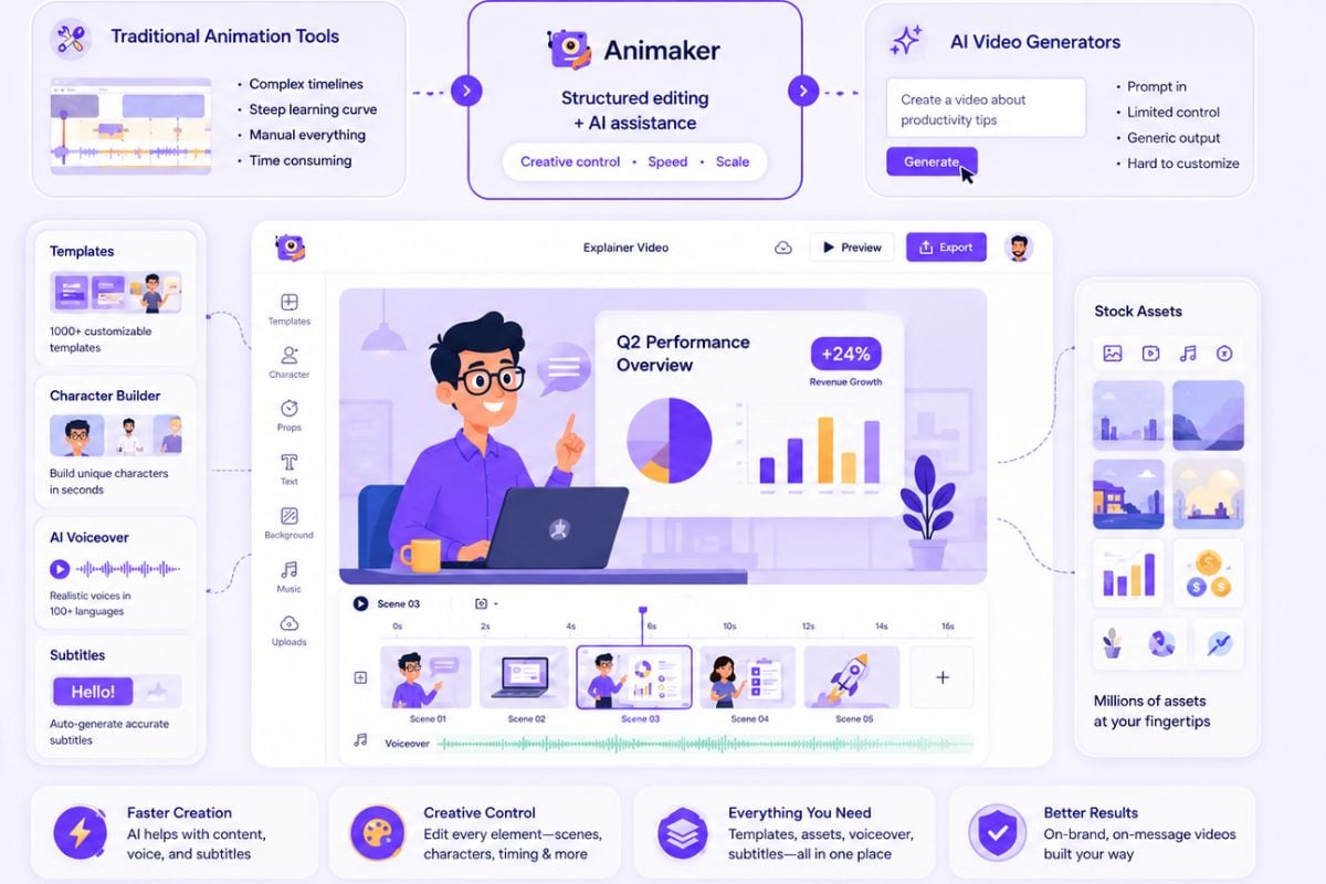 Posicionamento de mercado: Espaço de trabalho de edição + Ajuda de IA
