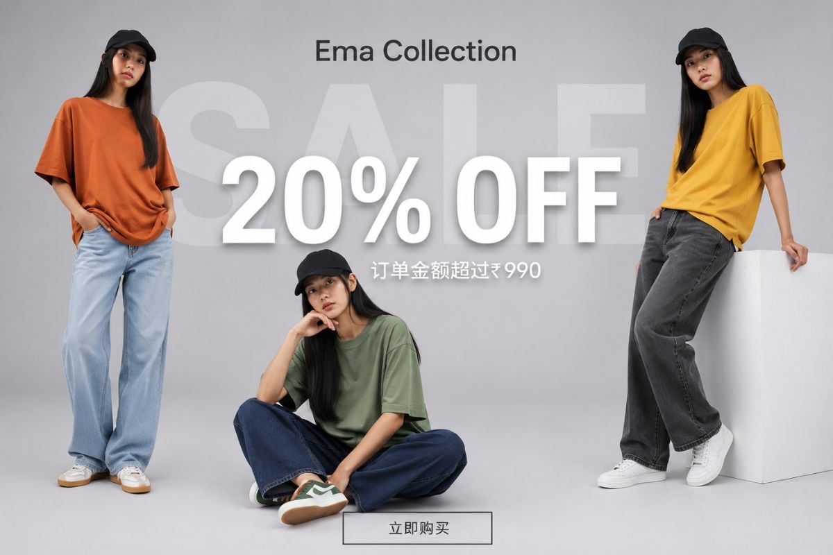 Banner de rebajas de moda de Ideogram 4.0