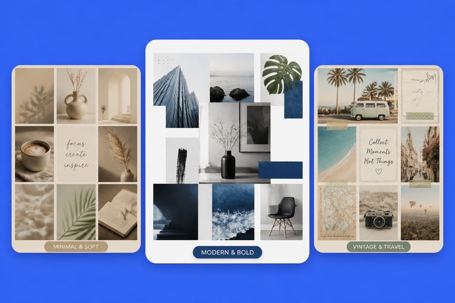 Beispiel für Social-Media-Layouts für den KI-Collage-Generator
