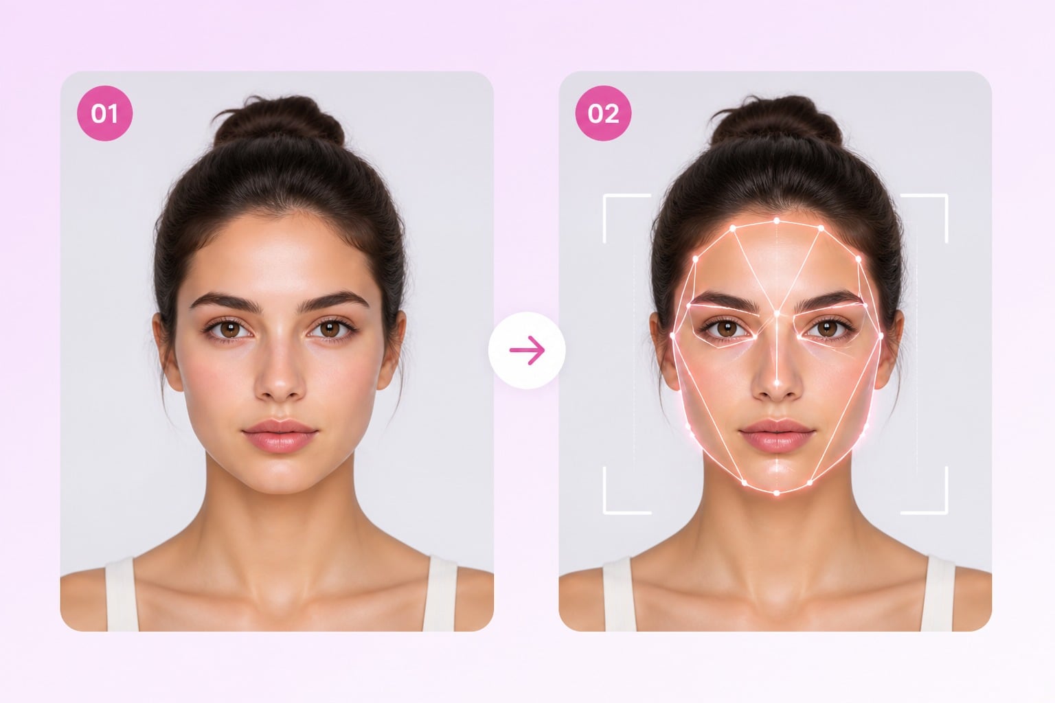 face shape detector hero visual for face shape guidance and visual references