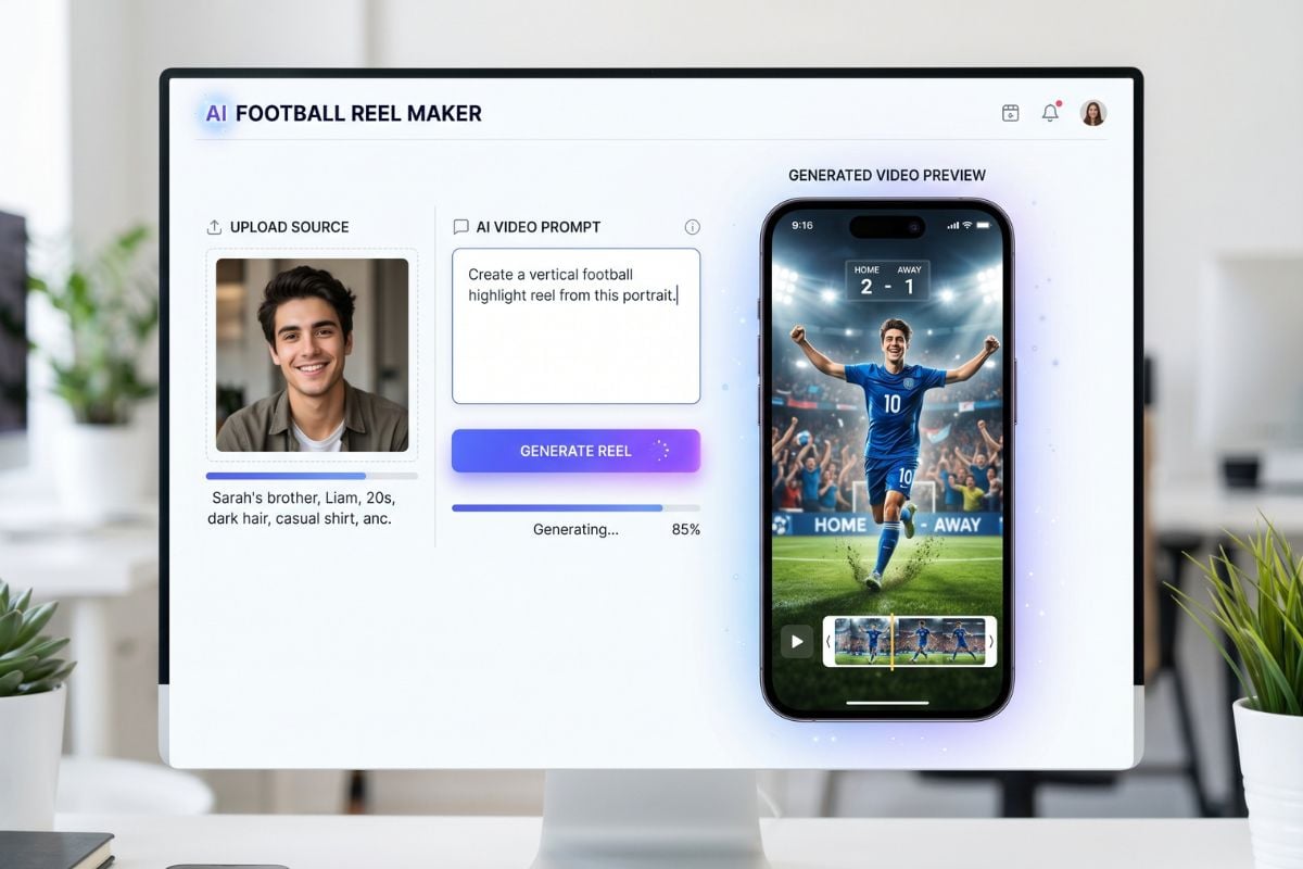 AI football celebration video effect