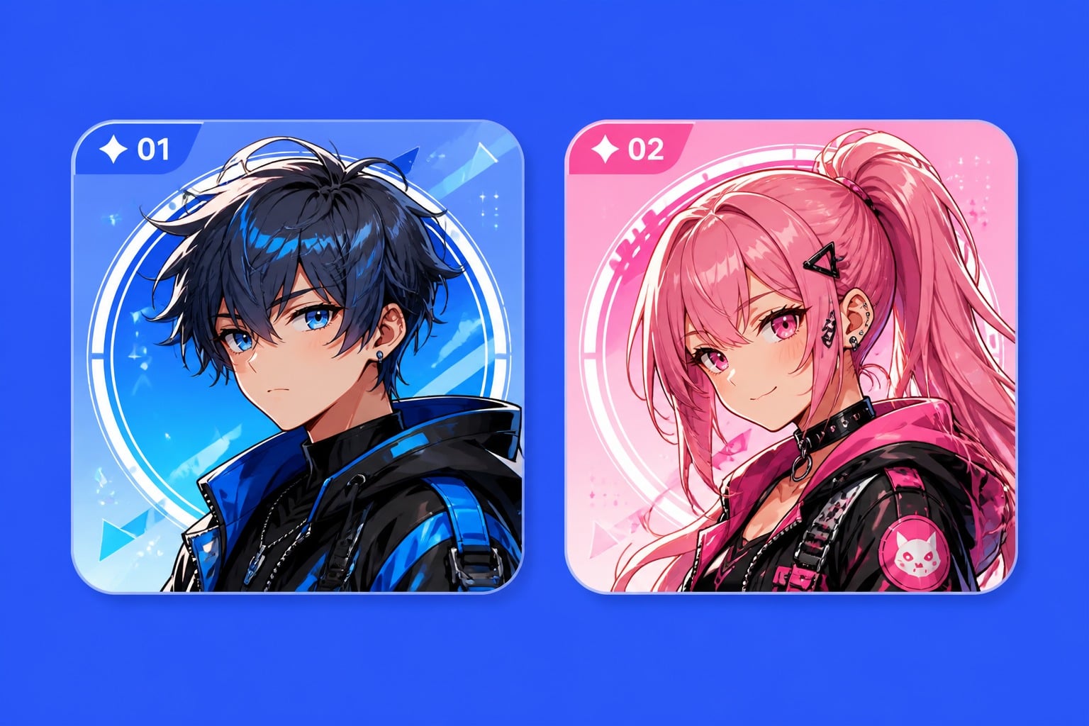Concept di immagine profilo con personaggio anime originale