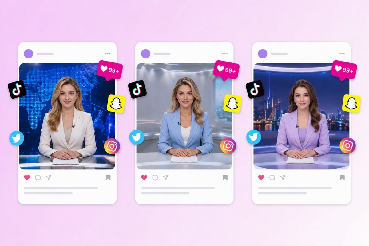 presentador de noticias con IA
