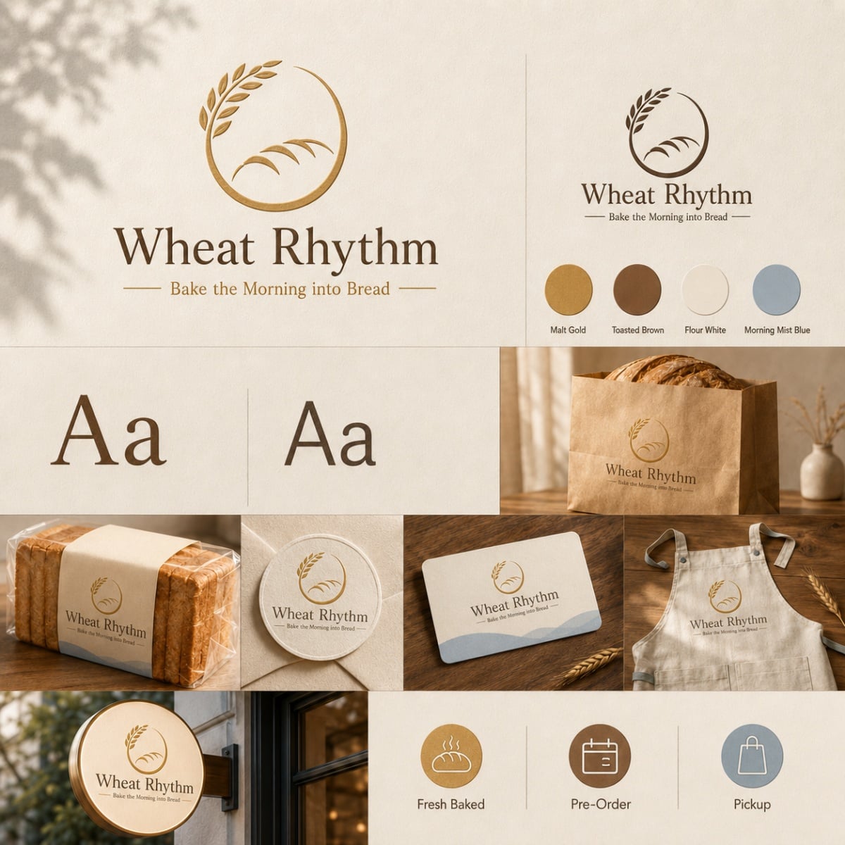 Wheat Rhythm Bakery Brand Identity Board