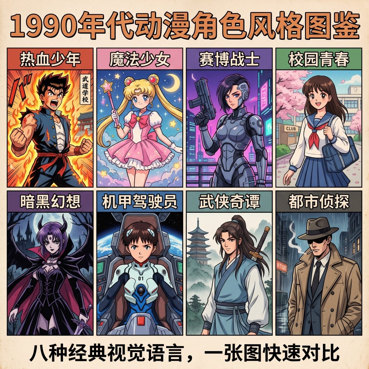 1990s Anime Character Style Guide
