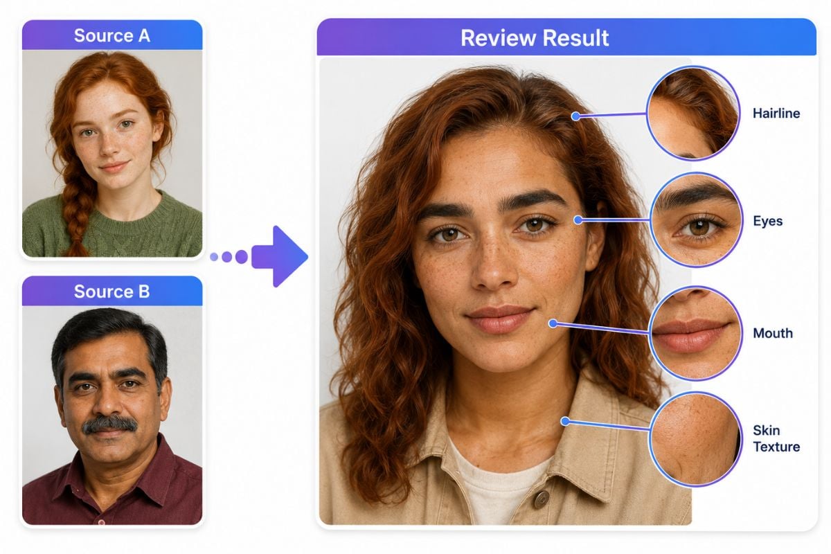 Visuel de morphing de visage pour la conception d'hybrides de personnages