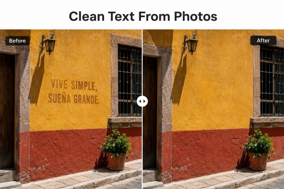 Remove Text From Image example for clean text from photos
