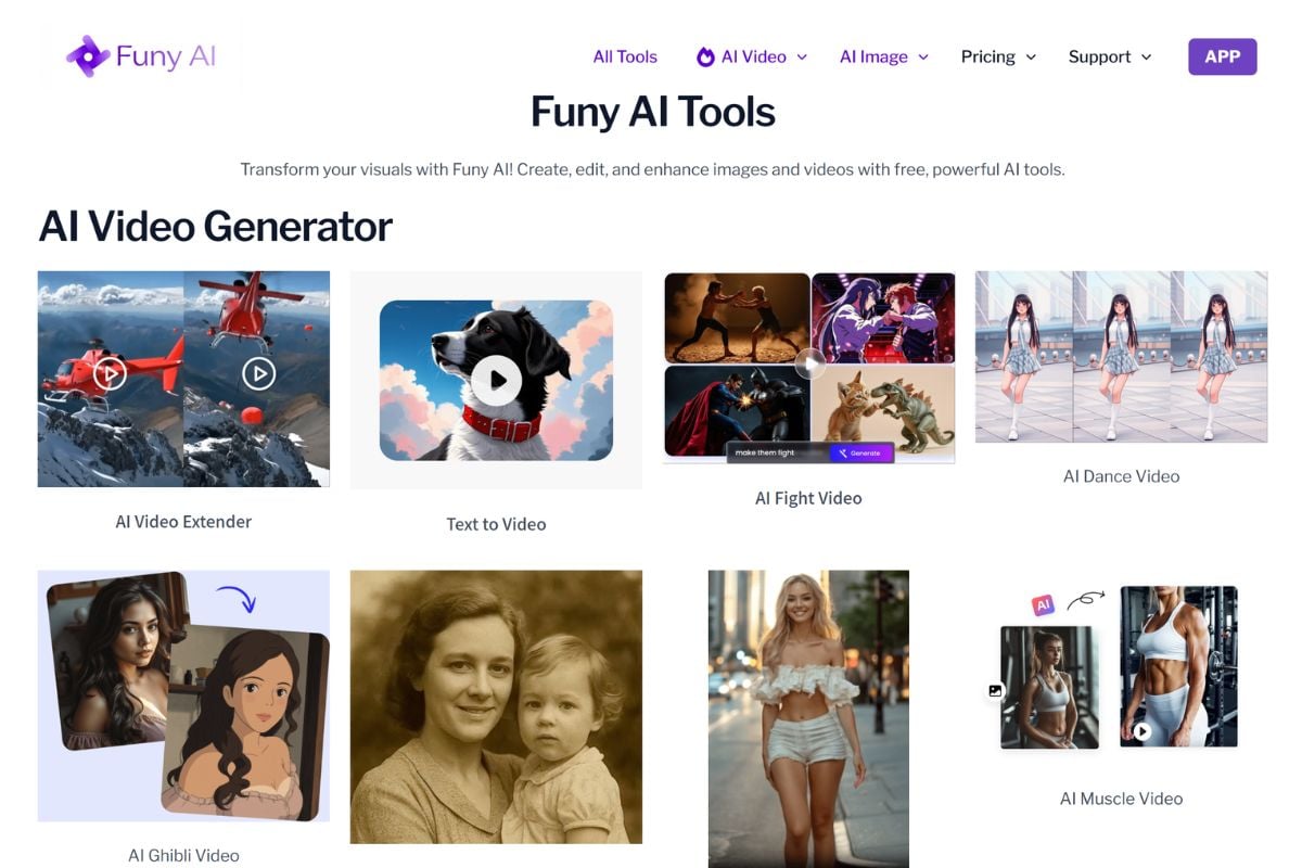 Experimenta con efectos y ediciones visuales en Funy AI