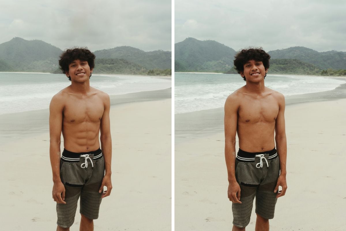 AI abdominal muscle photo editing result