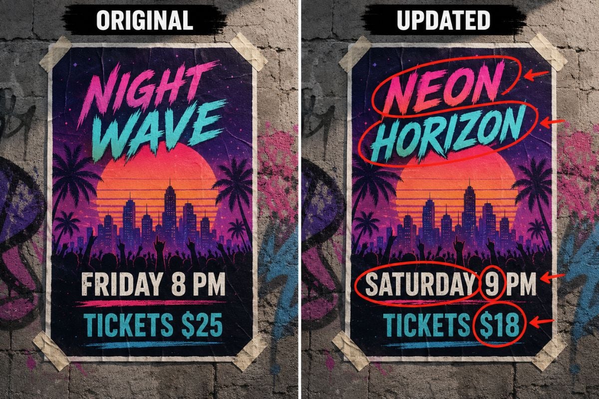 Edit Text in Image: correct dates on event graphics