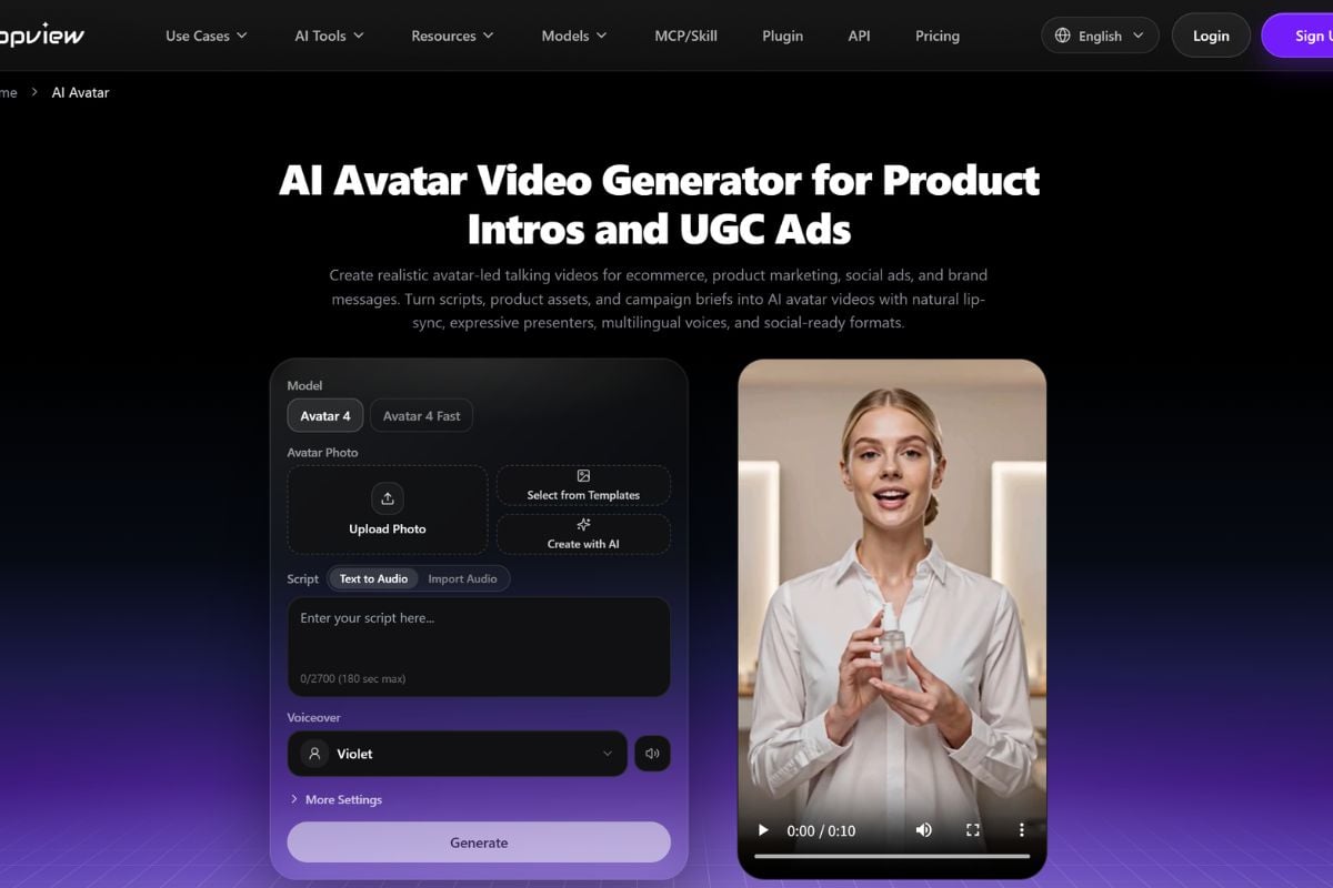 TopView AI Avatar- und Lokalisierungs-Workflow zur Erstellung mehrerer Marketing-Videovarianten
