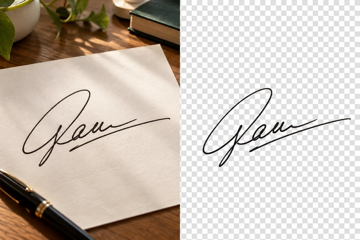 Photographed signature isolated from the surrounding page