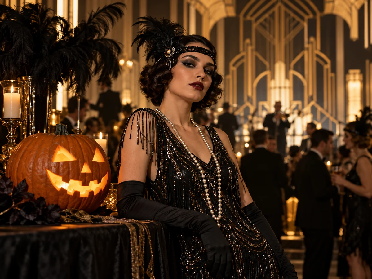 Generated example: vintage Halloween glamour portrait