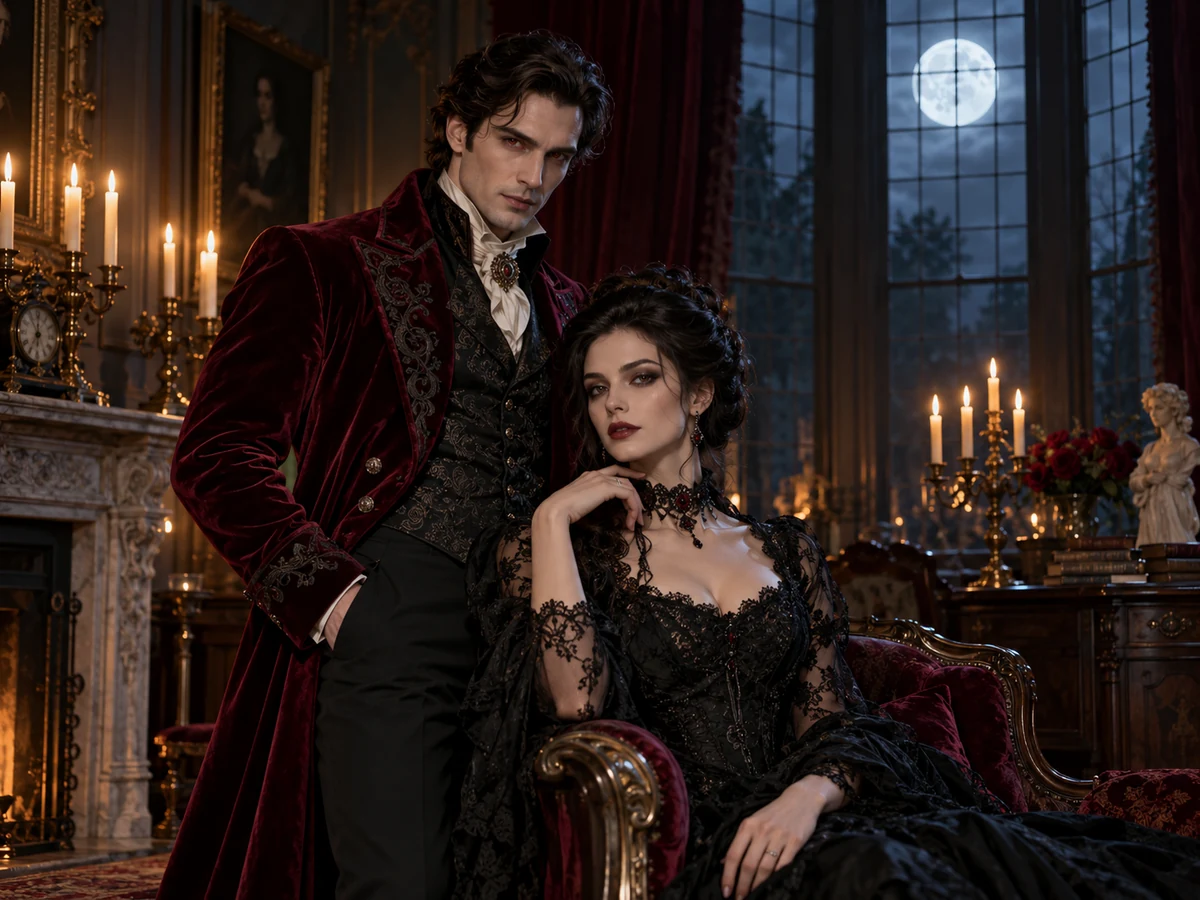 Generated example: Victorian vampire couple