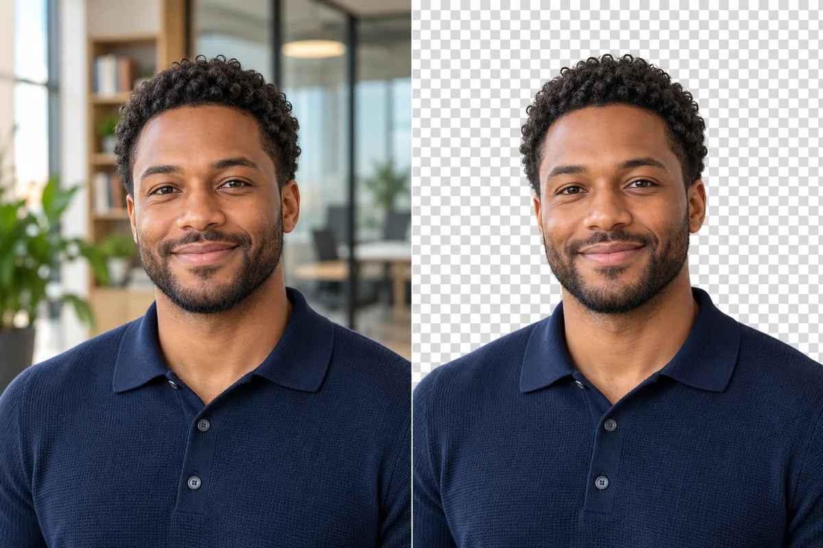 Illustrative head-and-shoulders portrait separated from an office background.