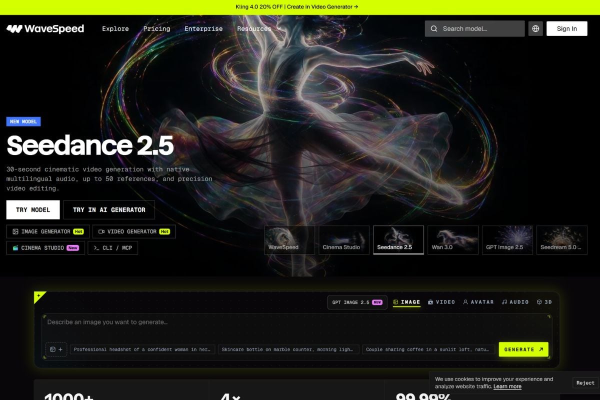 Catalogue de modèles WaveSpeed AI organisé selon les tâches multimédias prises en charge